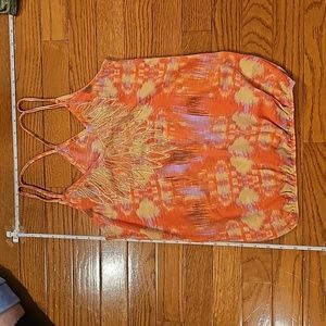 Double spaghetti strap bubble tank, beaded  details